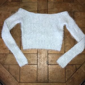 Off the shoulder sweater crop top